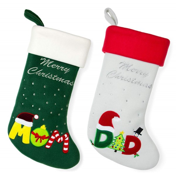 Red Bene Christmas Stockings Mom Dad
