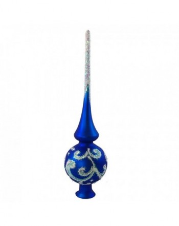 HolidayGiftShops Sapphire Glass Christmas Topper