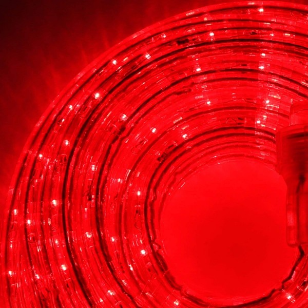 24 Ft. Plugin Rope Lights 287 Red LEDs Connectable Dimmable
