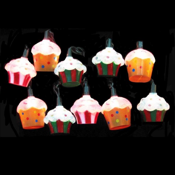 Kurt Adler 10 Light Plastic Cupcake