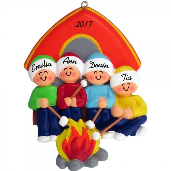 Camping Family Personalized Christmas Ornament