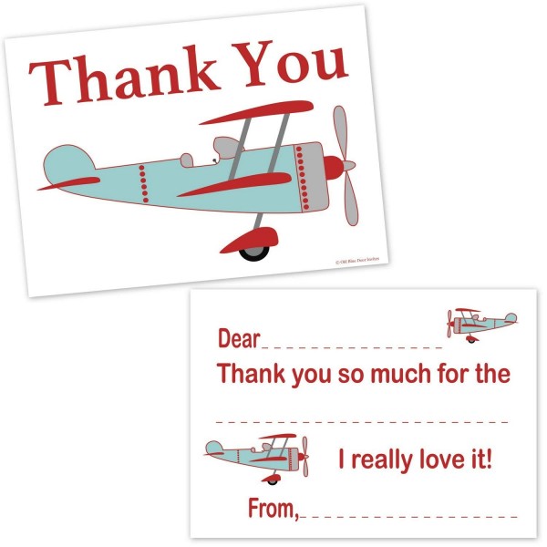 Airplane Fill Thank Cards Boys Airplane Fill Thank Cards Boys