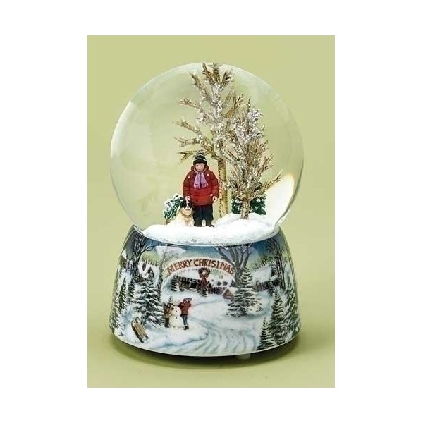 Merry Christmas Snowy Woodland Glitterdome