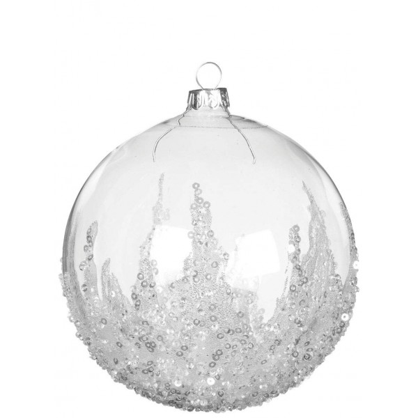 Clear Sequined Hanging Christmas Ornament