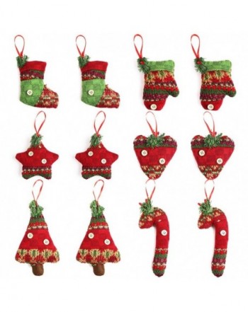 Christmas Felt Stockings 12 PCS Christmas Pine Cones Pendant with ...