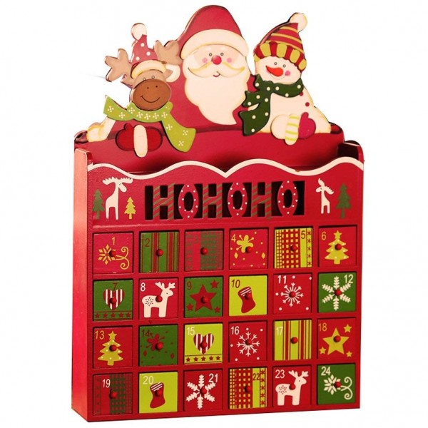 Wooden Christmas Calendar Drawers Decorations