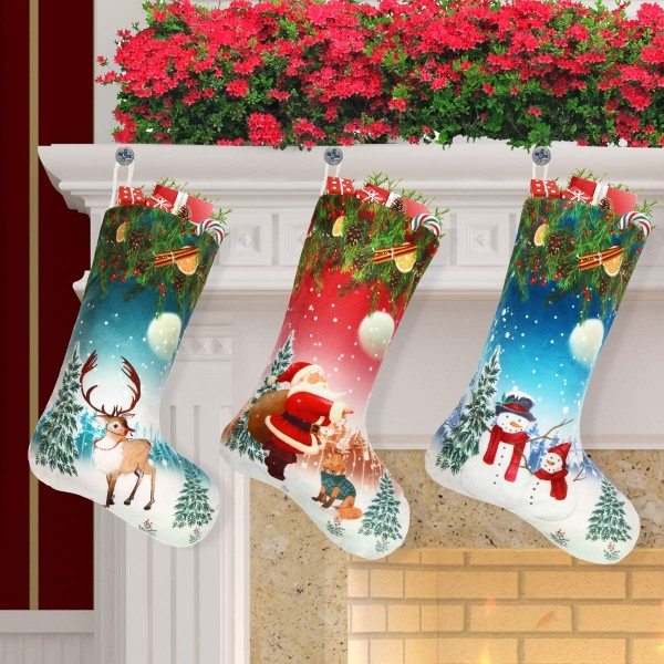 Libay Christmas Stockings Decorations Fireplace