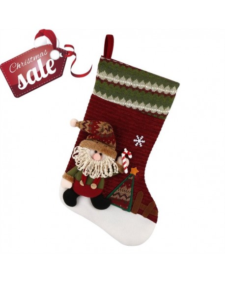 Cyber Monday Deal Classic Christmas Stocking Cute Santa Toys Burlap ...