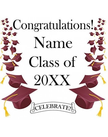 BURGUNDY MORTARBOARD GRAD DOOR BANNER