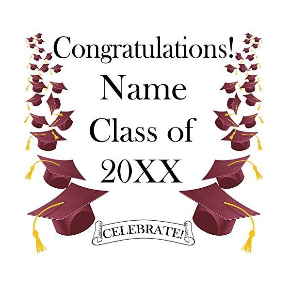 BURGUNDY MORTARBOARD GRAD DOOR BANNER