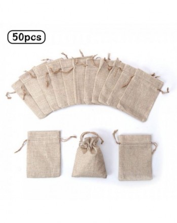 DECORA Drawstrings Hessian Pouches Wedding