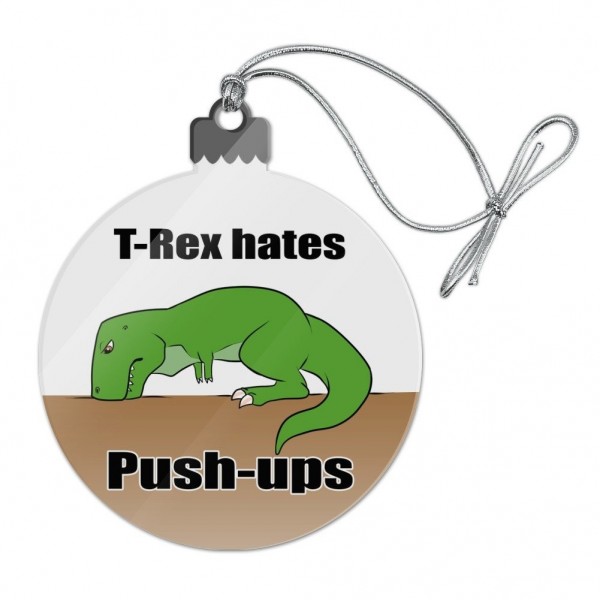 Push Ups Tyrannosaurus Dinosaur Christmas Ornament