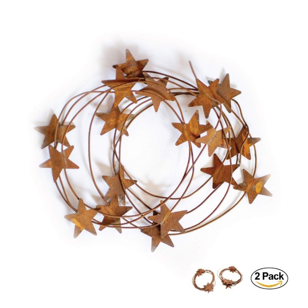 RUSTY TIN BARN STAR GARLAND