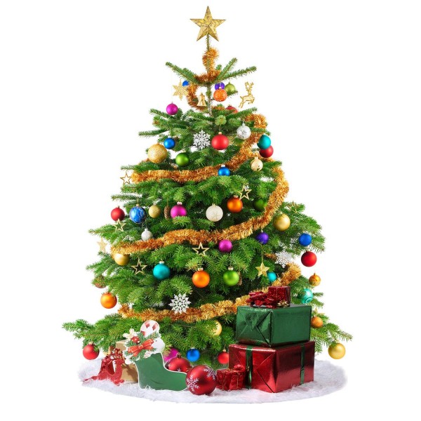 48 Inches Christmas Tree Plush Skirt White Faux Fur Xmas Tree Skirt for ...
