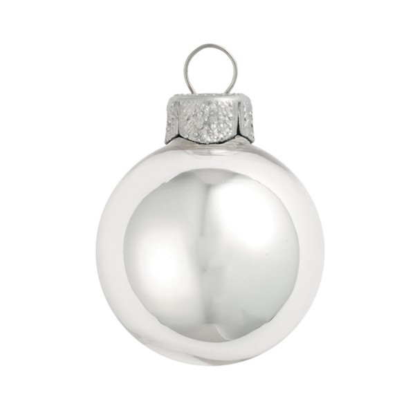 Shiny Silver Glass Christmas Ornaments x