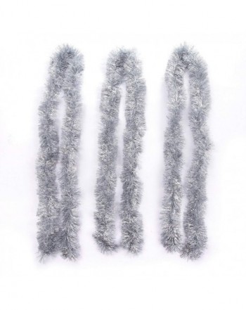 3 Pcs x 6.6ft Christmas Snowy Tinsel Garland - Classic Thick Shiny ...