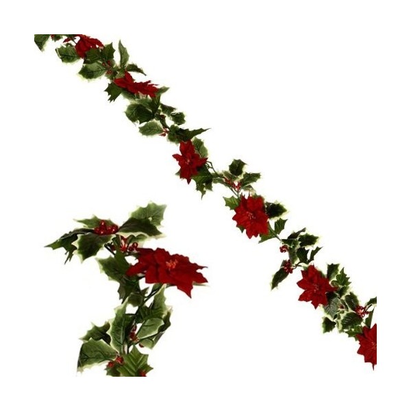 Floristrywarehouse Christmas Garland Decoration Poinsettias