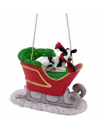 Holstein Sleigh Ride Christmas Ornament