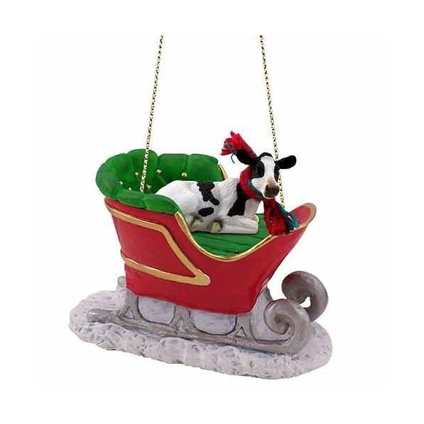 Holstein Sleigh Ride Christmas Ornament