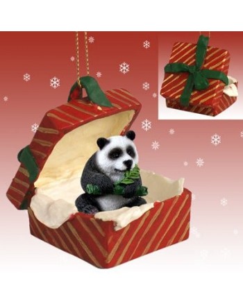 Panda Red Gift Christmas Ornament