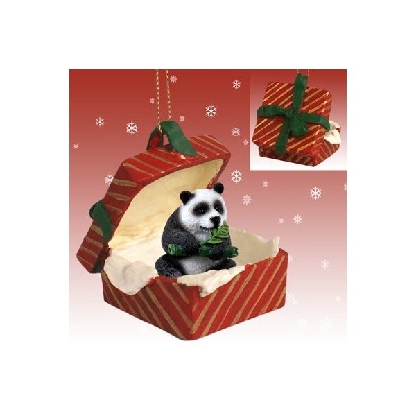 Panda Red Gift Christmas Ornament