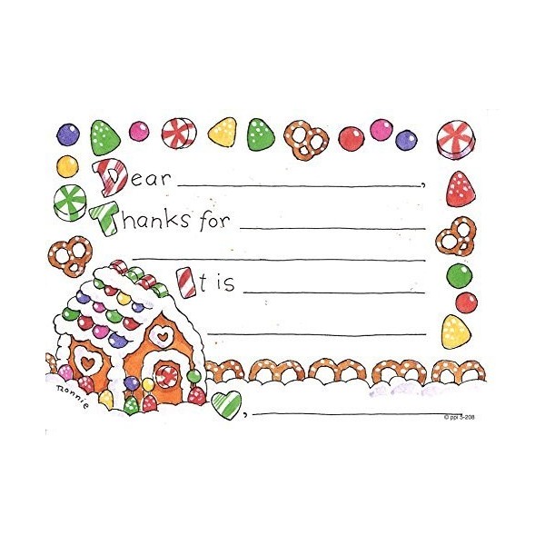 Gingerbread Christmas Thank Cards Fill
