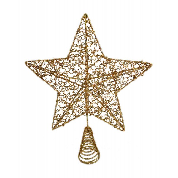 MZHF XMAS Gold Glitter Star Treetop