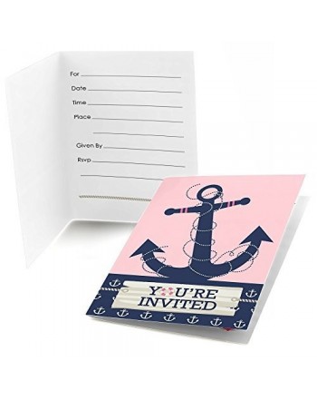 Ahoy Nautical Shower Birthday Invitations