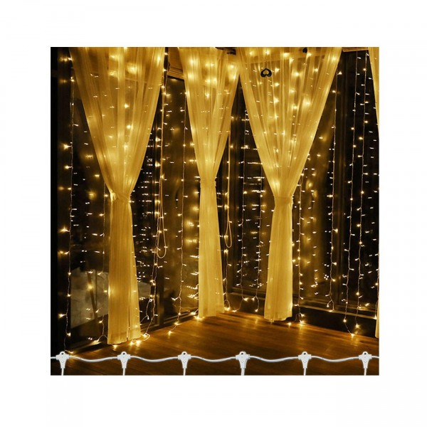 19.6ft x 9.8ft/6m x 3m - 600 LED Window Curtain String Lights - Warm ...