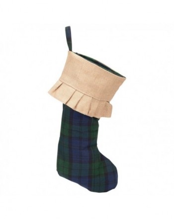 Natural Ruffle Decorative Christmas Stocking