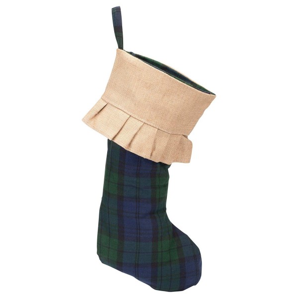 Natural Ruffle Decorative Christmas Stocking