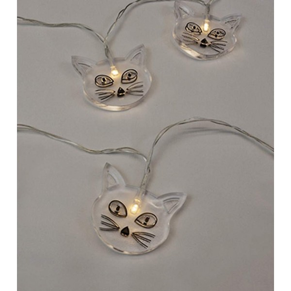 20 LED Cat String Lights - Battery Operated String Lights - Party Decor Supplies for Indoor - 8 ...