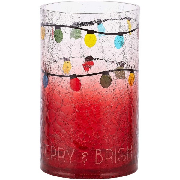 Pavilion Christmas Crackled Hurricane Candle