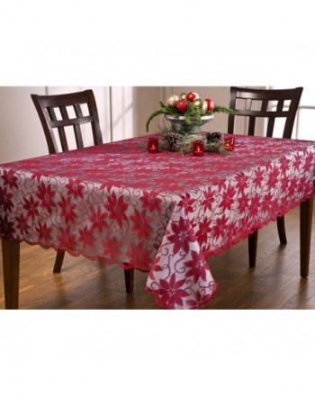 Christmas Boutique Poinsettia Ribbons Tablecloth