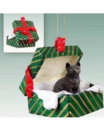 Tabby Christmas Ornament Black Shorthaired