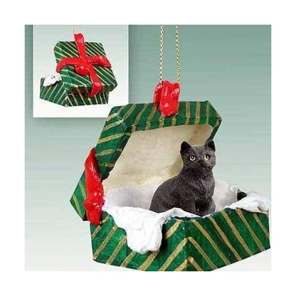 Tabby Christmas Ornament Black Shorthaired