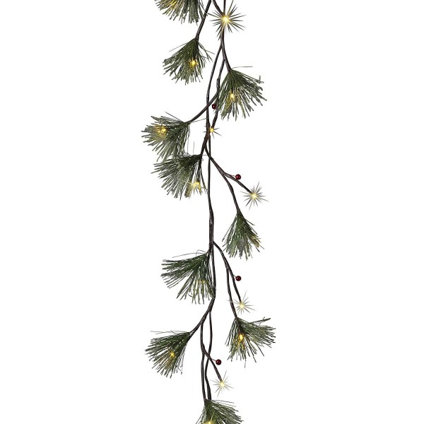 Battery Operated Frosted Christmas Garland