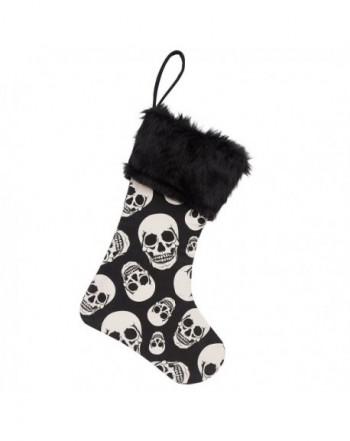 Black White Skull Christmas Stocking