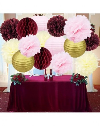 Decorations Burgundy Honeycomb Engagement Party