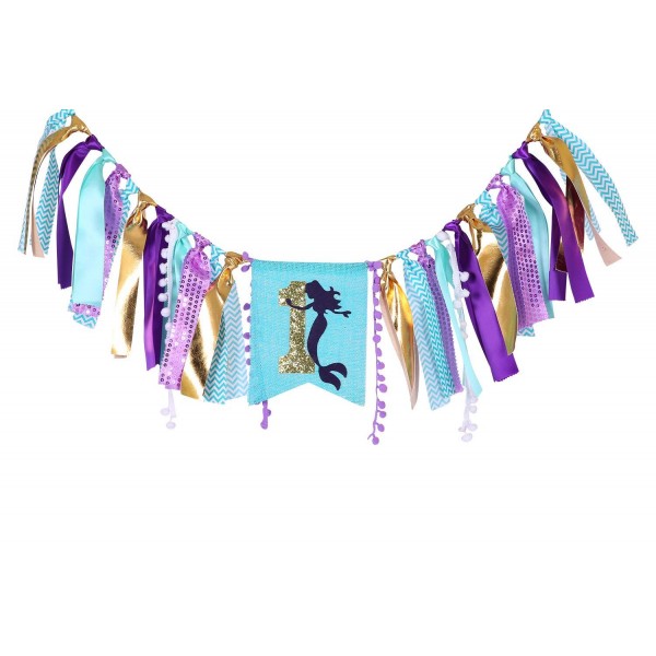 Mermaid Banner 1st Birthday Decoration