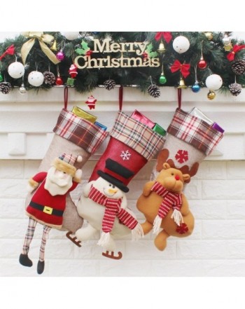Christmas Stockings Decorations Applique Embroidered