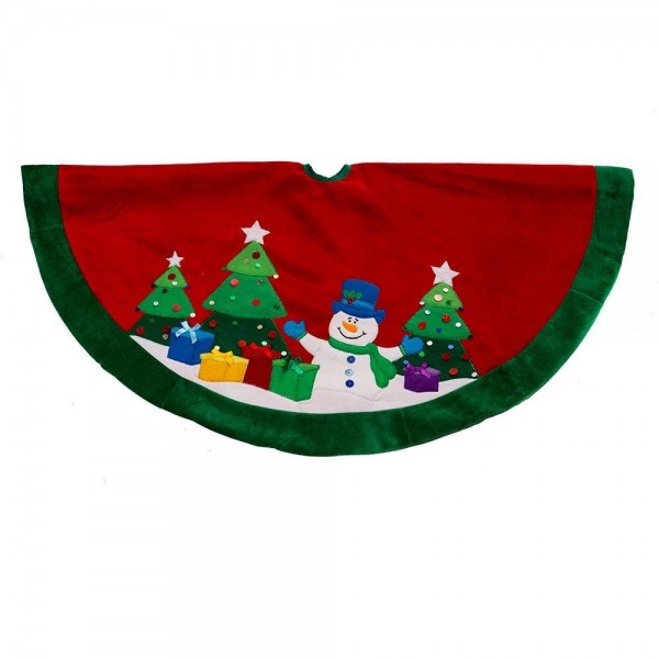 Snowman and Trees Applique and Embroidered Treeskirt - 48-Inch ...