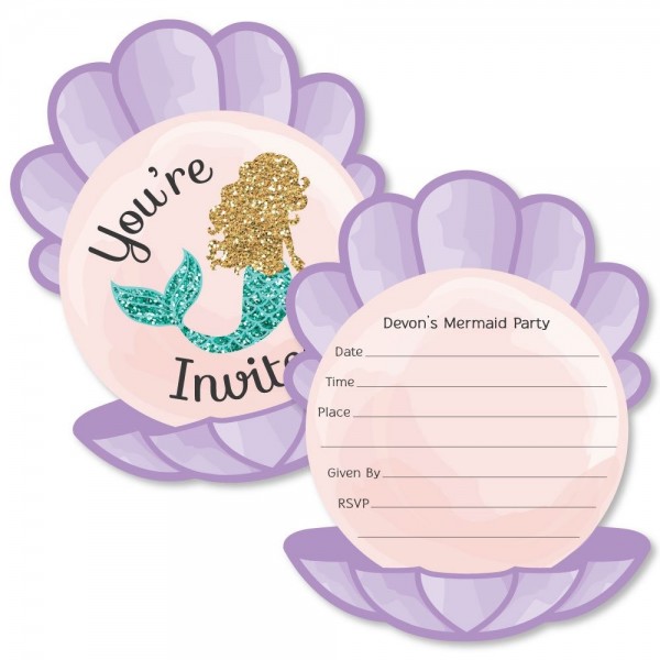 Custom Lets Mermaids Personalized Invitations