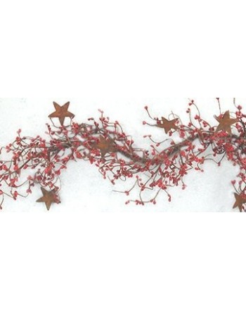 Berry Rusty Star Garland Burgundy