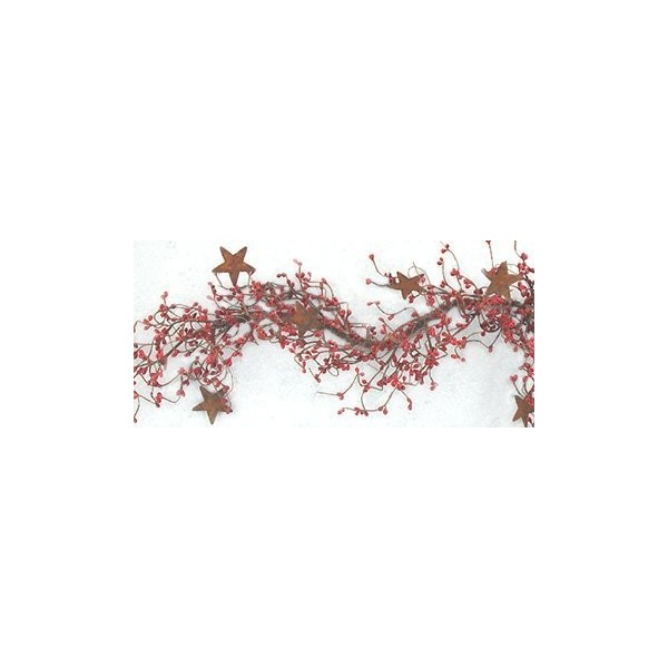 Berry Rusty Star Garland Burgundy