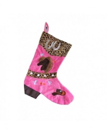 Carstens Cowgirl Leopard Christmas Stocking