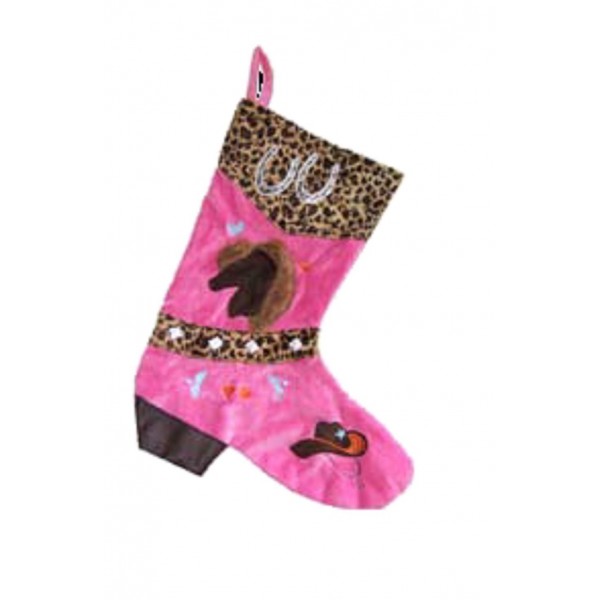 Carstens Cowgirl Leopard Christmas Stocking