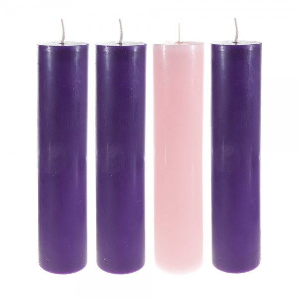 Christmas Advent Unscented Pillar Candles