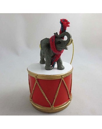 Little Drummer Elephant Christmas Ornament