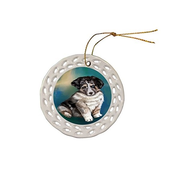 Australian Shepherd Christmas Ceramic Ornament